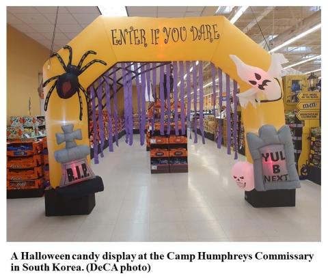 Camp Humphreys Commissary Halloween candy display