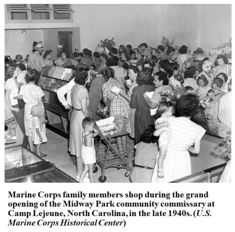 Marine Corps commissary shoppers at Camp Lejeune