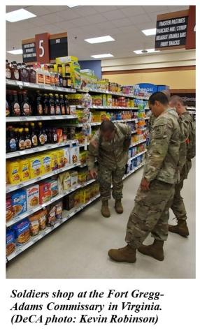 Soldiers shopping at Fort Gregg-Adams