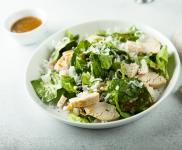 Bowl of chicken caesar salad